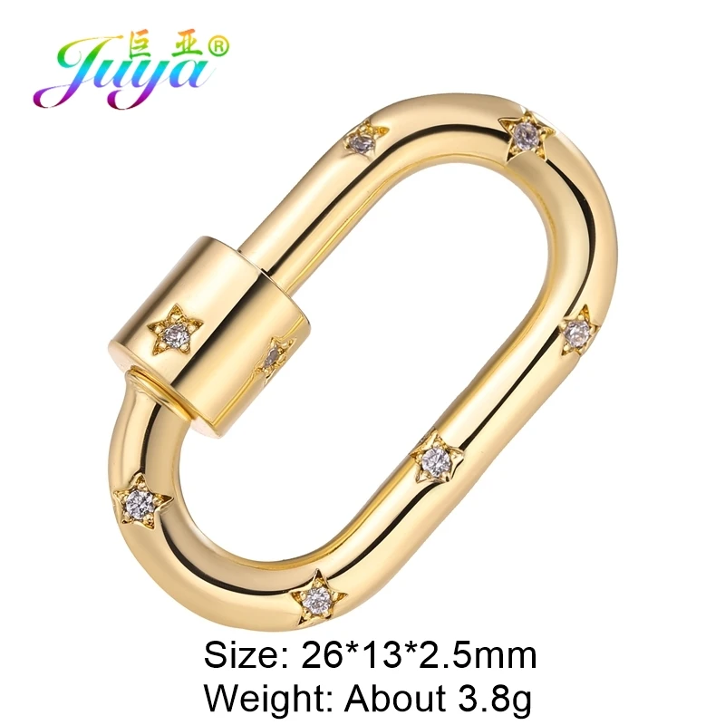 Juya DIY Hängeketten Anhänger Schmuckherstellung Zubehör Handgefertigte kreative Karabiner Spiralschlösser Schraube Medaillon Verschlüsse Zubehör