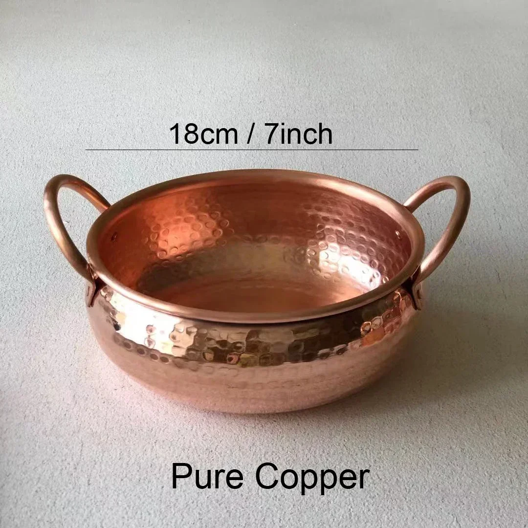 

7 Inch Copper Salad Bowls Mixing Serving Bowl Cooking Pot Decorative Copper Bowl Home Kitchen Dec