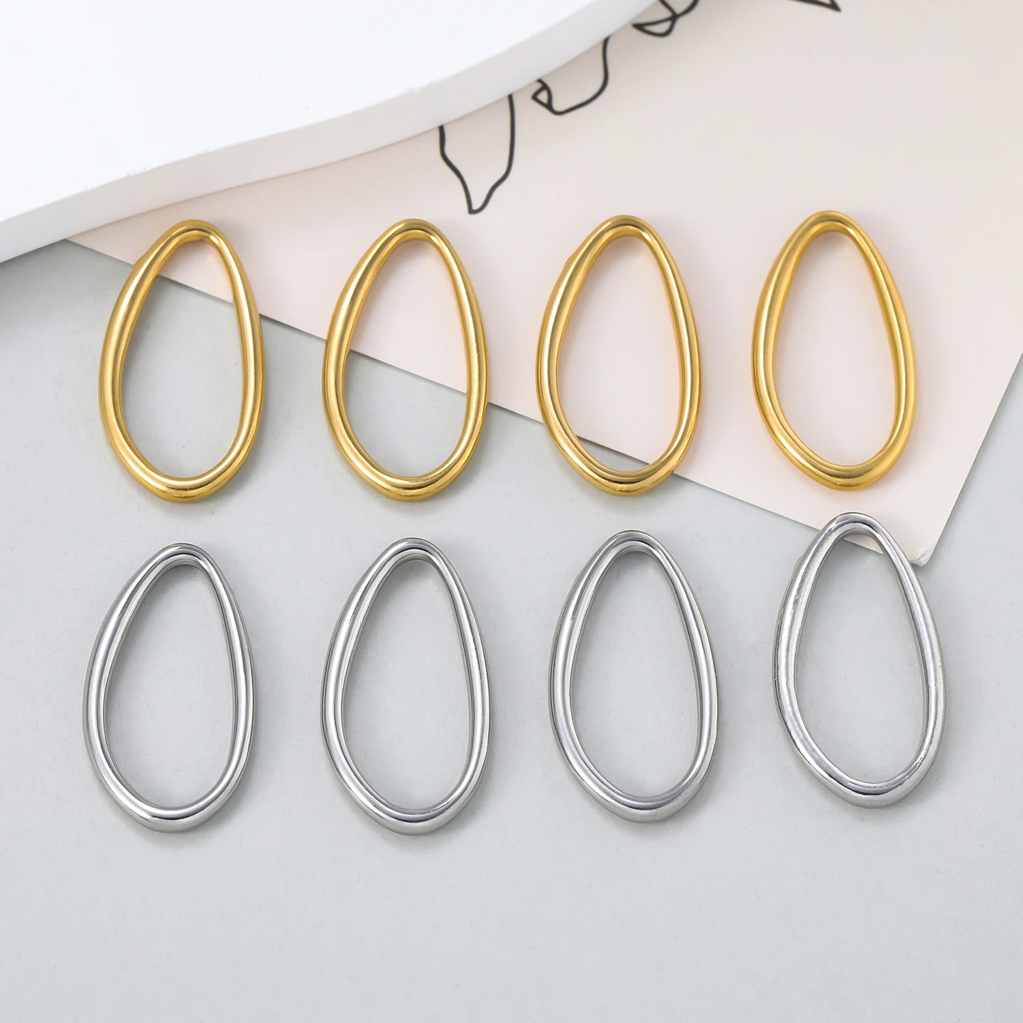 5Pcs Stainless Steel Connectors for Jewelry Making Irregular Bezel Earrings Charms jewelry Making Supplies Parts Diy Findings image 5