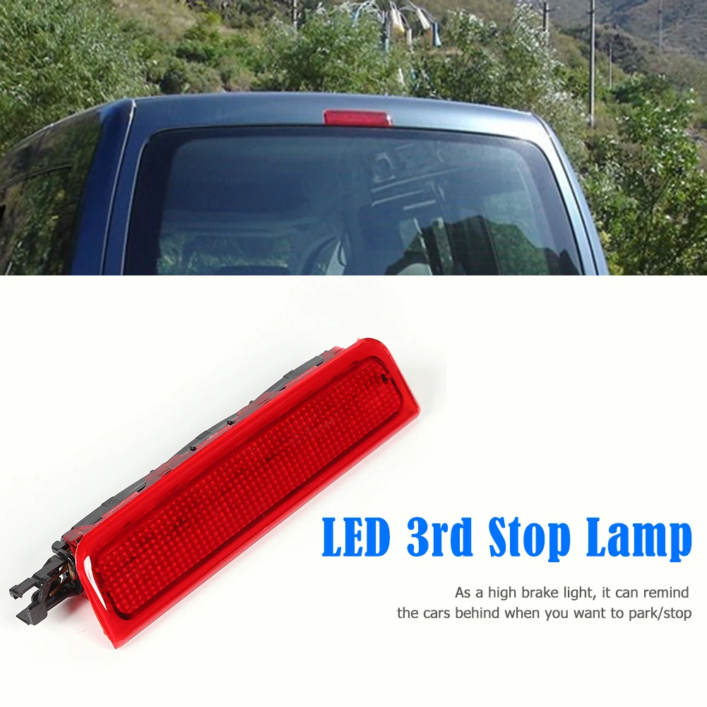 LED 3rd Brake Light Car Red Lens High Level Stop Lamp Elements for Volkswagen Touran Caddy 2002-2008 OEM Number 2K0945087C