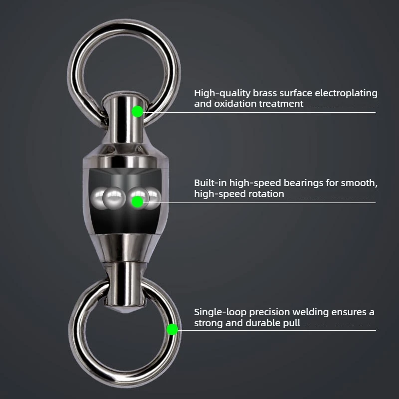 Eslabones giratorios acero inoxidable con rodamiento para pesca - imagen 4