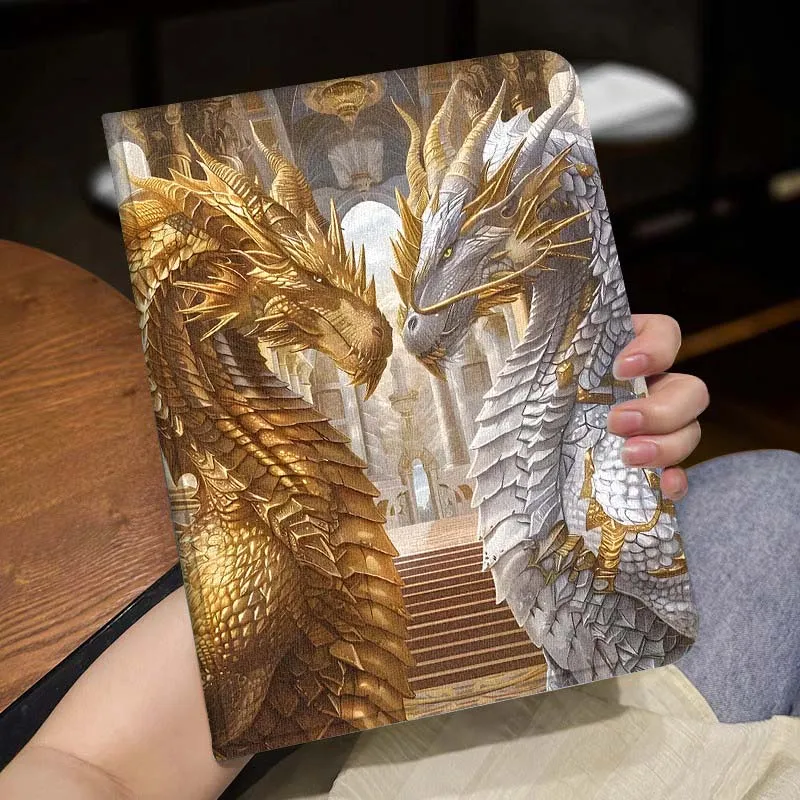 Cartoon Yin Yang Dragons Cover For Lenovo Xiaoxin Tab Pad K10 K11 Y700 P11 3rd GT Pro Plus Gen Tablet Case Gift