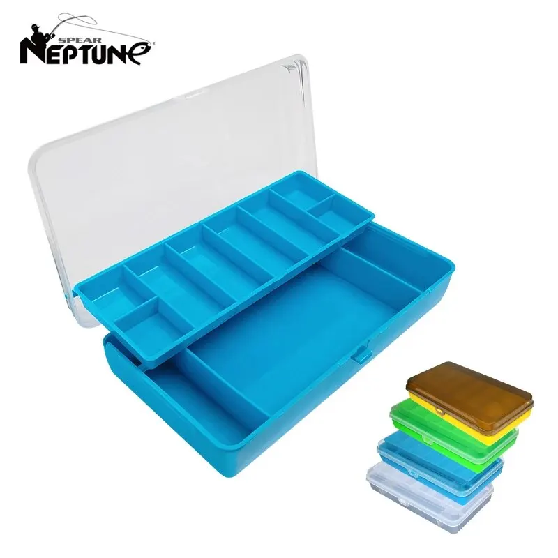 Fishing Box Plastic Double Layer Fisherman Tackle Boxes for Spinners Lure Accessories Storage Organizer Fish Bait Container Case