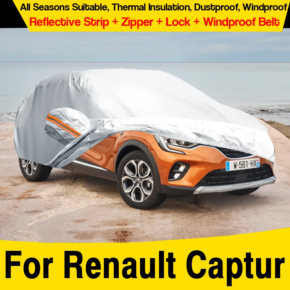 

Full Car Cover Outdoor Anti UV Sun Rain Snow Dust Proof Protection Auto Cover For Renault Captur Kaptur Samsung QM3 2013-2025