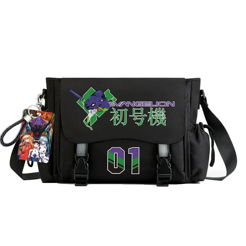 Neon Genesis Evangelion New Cute Cartoon uomini e donne borsa a tracolla Messenger da viaggio per il tempo libero borsa per studenti alla moda leggera regalo