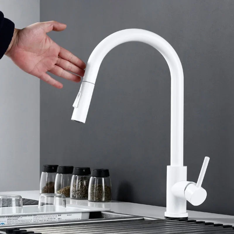 Sensor  Kitchen Faucet Pull Out Stainless Steel Touch Function Kitchen Mixer Taps Modern Hot and Cold Kitchen Water Faucets Tap