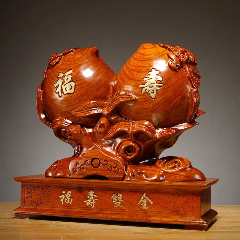 palissander snijwerk Fushou Shuangquan Shou perzik ornament woondecoratie ambachten