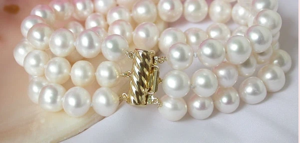 

AAA 8-9mm South Sea Genuin White Pearl BRACELET 7.5-8" 14K Gold fine jewelryJewelry Making