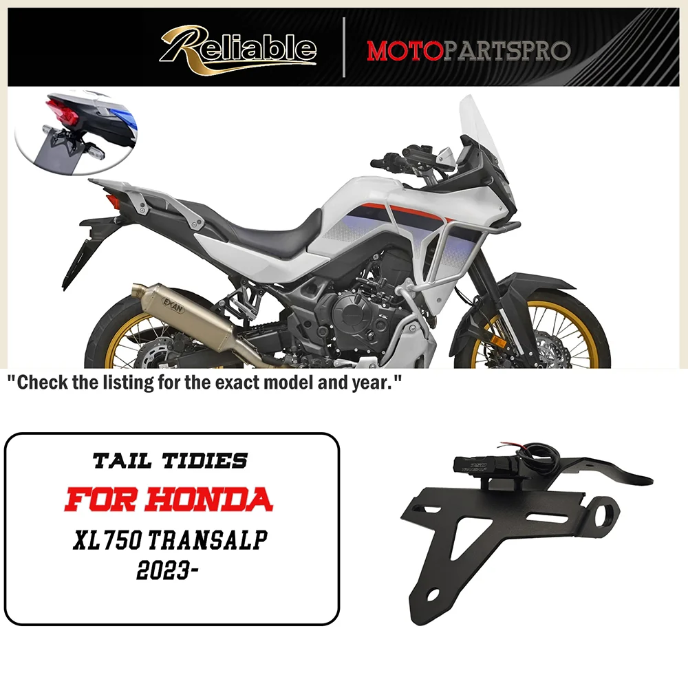 

Motorcycle Accessories Fit For HONDA XL750 TRANSALP 2023 Rear Fender Plate License Plate Mount Black Metals License Plate Holder