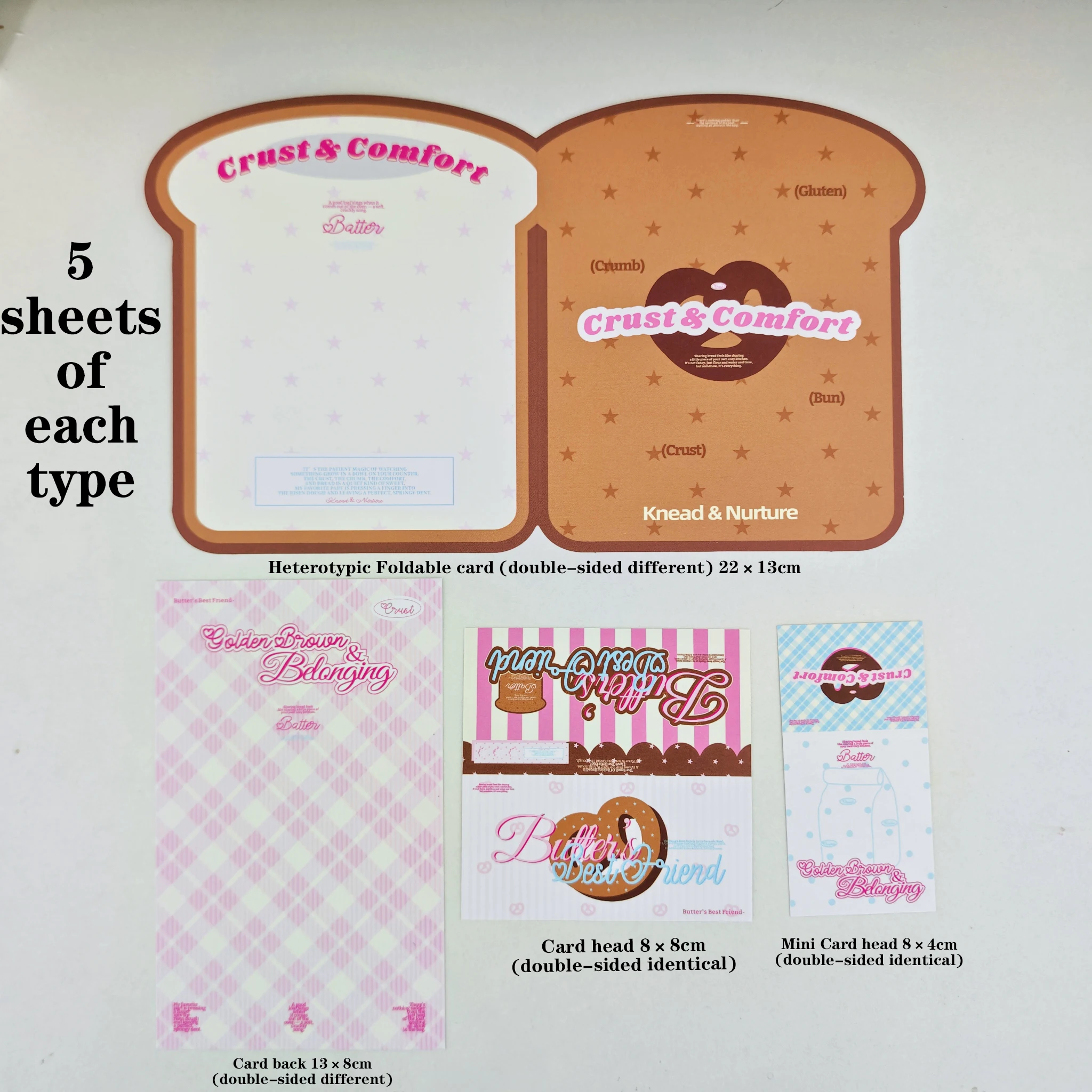 20pcs Creative Cards Set-Soft Toast Design -DIY packaging decorating idol card,birthday gift-Greeting Cards,Foldable card