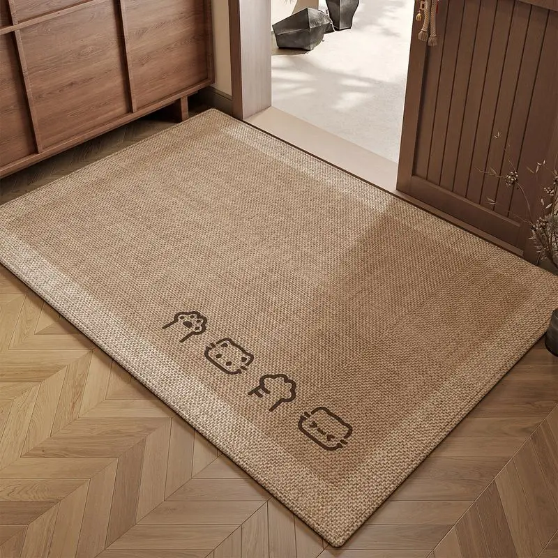 VIKAMA Minimalist Solid-Color Letter Area Rug—For Entryways, Hallways, and Bedrooms; Non-Slip and Easy to Clean; Home Decor