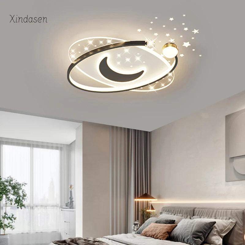 

Modern Starry led Ceiling Lights For Kids Room Living Dinning Study Bedroom Lamp Ceiling Chandelier Star Moon люстра потолочная