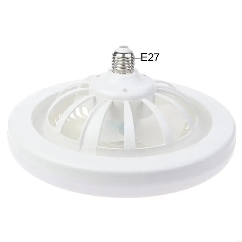 LED 조명이있는 19QE 천장 선풍기, 3- 블레이드 현대 E27 헤드 팬 램프 플러시 마운트 침실 사무실 AC 85V-265V