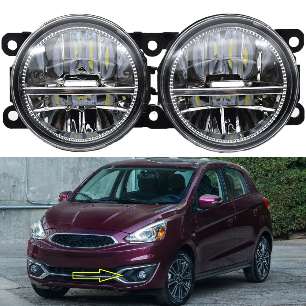 For Mitsubishi Mirage Space Star Hatchback 2012~2018 Car LED Fog Lamp Fog Light Assembly Signal Lights DRL 12V Headlight Lamps