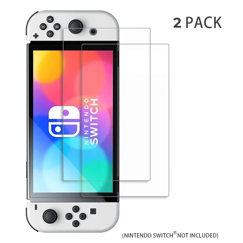2PCS Tempered Glass Screen Protector Compatible Nintendo Switch OLED 9H HD Clear Glass Film for Nintendos Switch OLED image 6