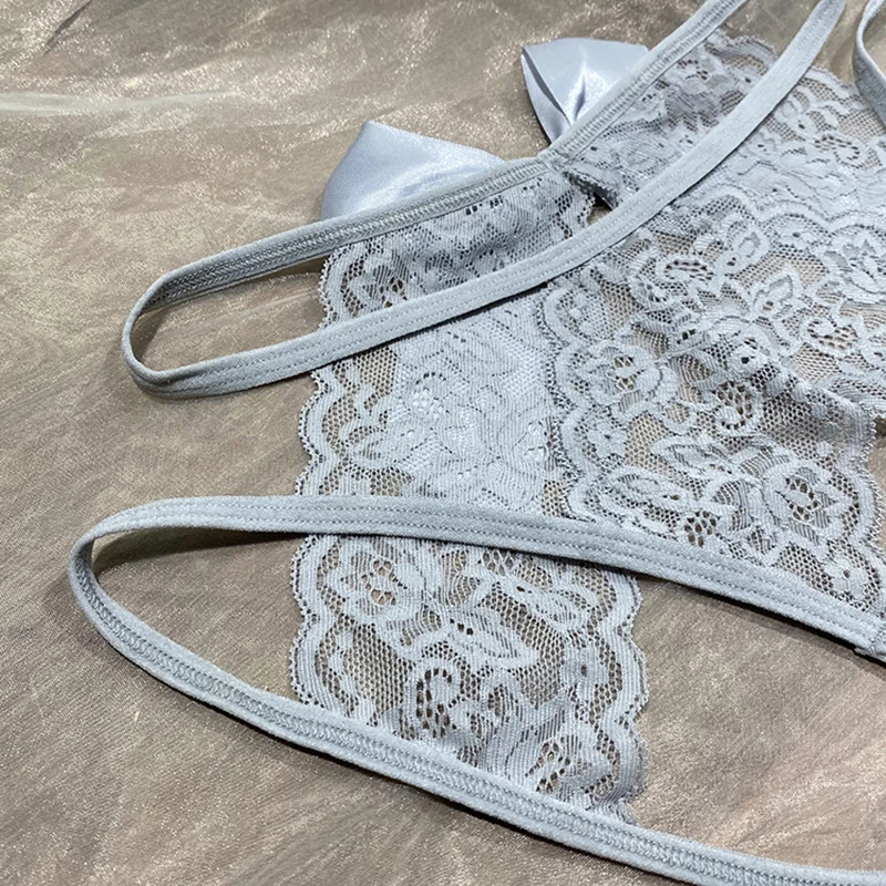100 kg Seksi G-String Lingerie Elastik Dantel Külot Şeffaf Crotchless Külot Kadın Artı Boyutu Erotik Thongs