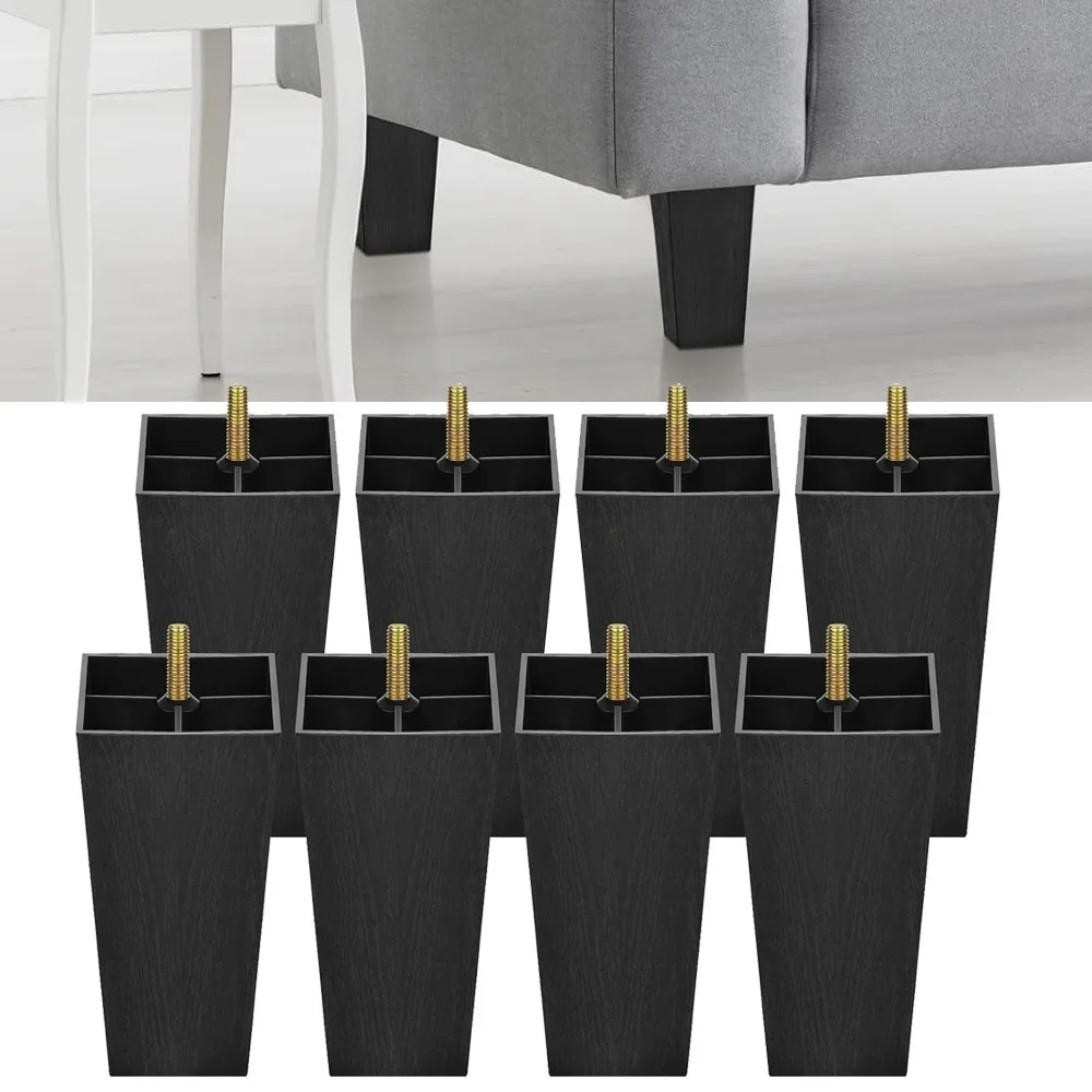 Furniture Legs Plastic Sofa Tapered Feet Sofa M8 T-Nuts Screws Legs Sofas Chairs Cabinets Dressers Beds