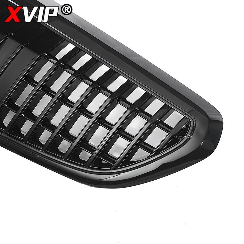 شبكة مصد أمامي على طراز XVIP-Maybach ، شواية سباق ، شواية مبرد سوداء ، مناسبة لمرسيدس بنز E-Class E300 ، E500 ، E350 ،- #6