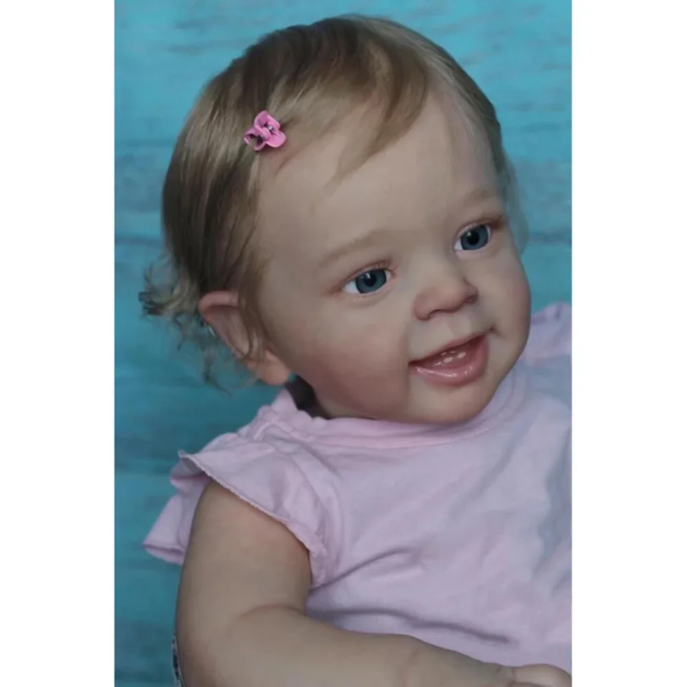 60 cm fertige wiedergeborene Babypuppe YANNIK mit braunem Haar, lebensechte 3D-Haut für Kleinkinder und Mädchen mit vielen Details, Adern, Boneca Muñeca Reborn