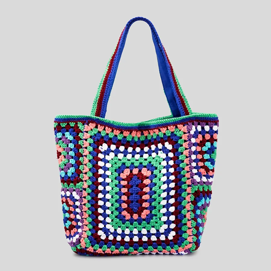 Women\'s Shoulder Bag Knitted Tote Bag Bohemian Crochet Large Capacity Casual Women\'s Handbag Large Shopping Bag Beach Bag