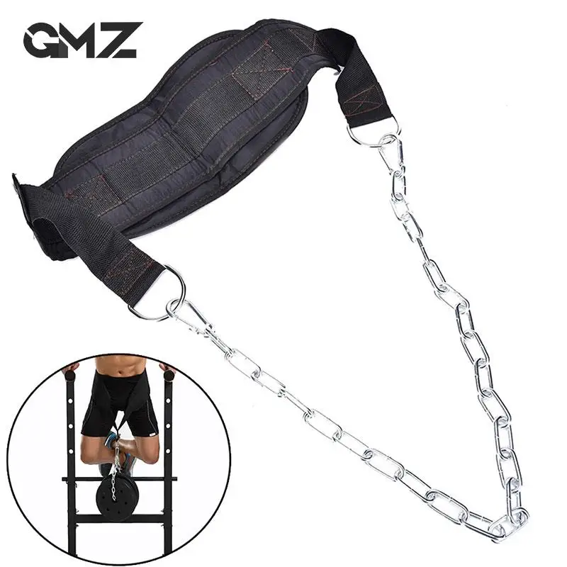 Weight Lifting Belt With Metal Chain Waist Strength Training Pull-up Gym Equipment Bodybuilding Musculation Exercise Fitness