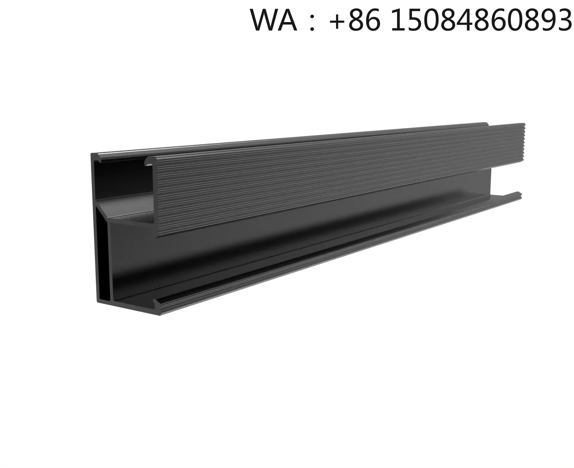 Black Aluminum PV Rail Profile, Tile Roof Solar Panel Fixing Accessories, Stylish Solar Energy Fittings for Residential Rooftop