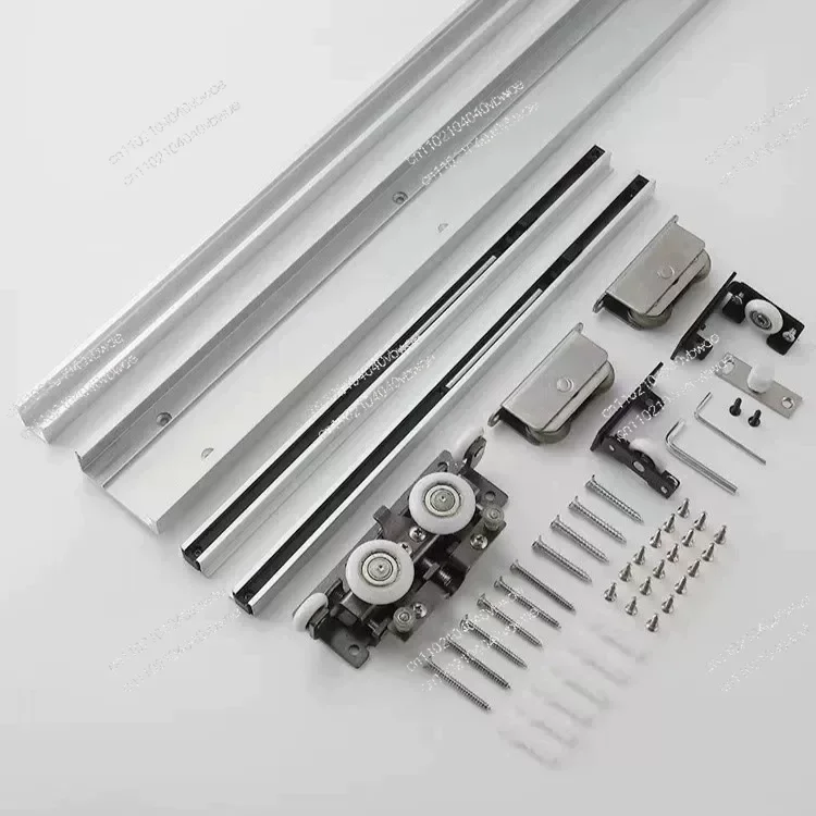 Two-way buffer trackless invisible track bedroom kitchen partition sliding wooden door hanging slide rail