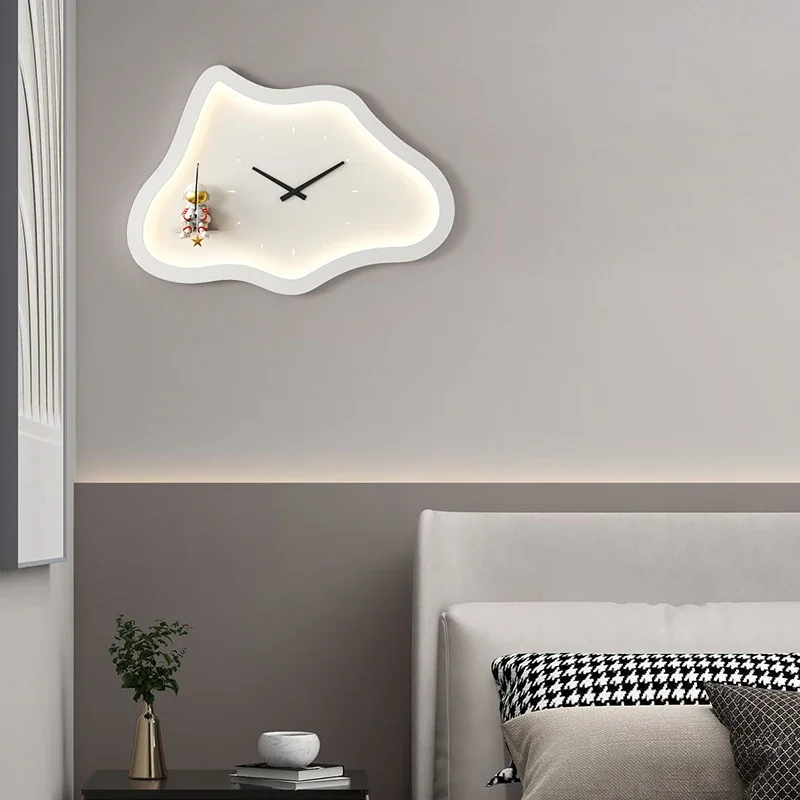 

Cloud Shape LED Wall Light For Bedroom Foyer Dining Children Room Office Sconce With Clock Dropshipping Dimmable