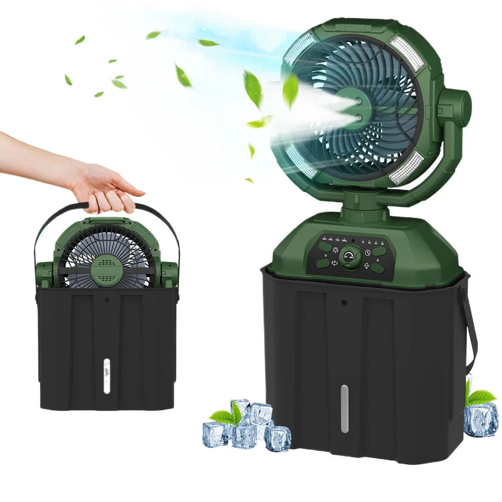 

Personal Humidifier Air Conditioner Fan Air Cooler Table Outdoor Rechargeable Portable Fan with Remote with 6L Water tank