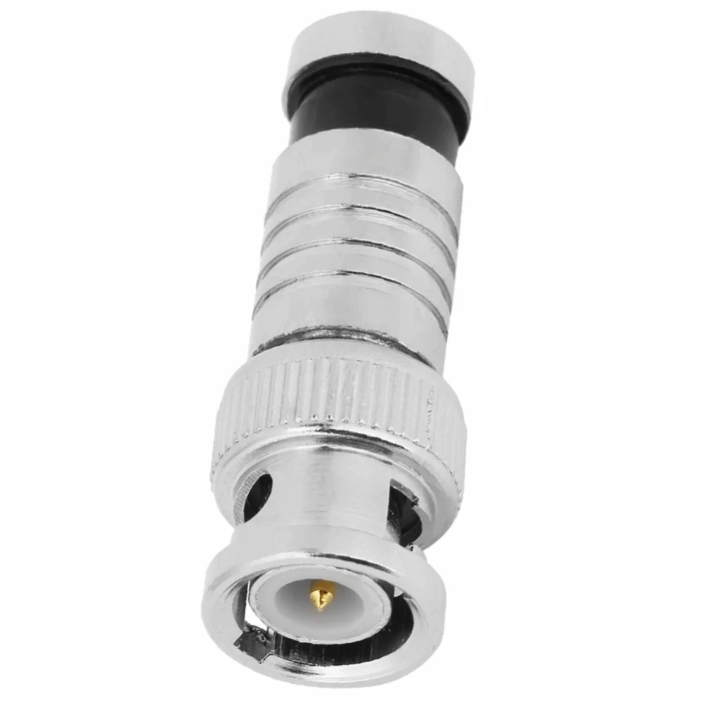 10PCS Male BNC Compression Connector Compression 75 Ohm BNC Connector High Frequency Copper Pin Coaxial Q9 Adapter