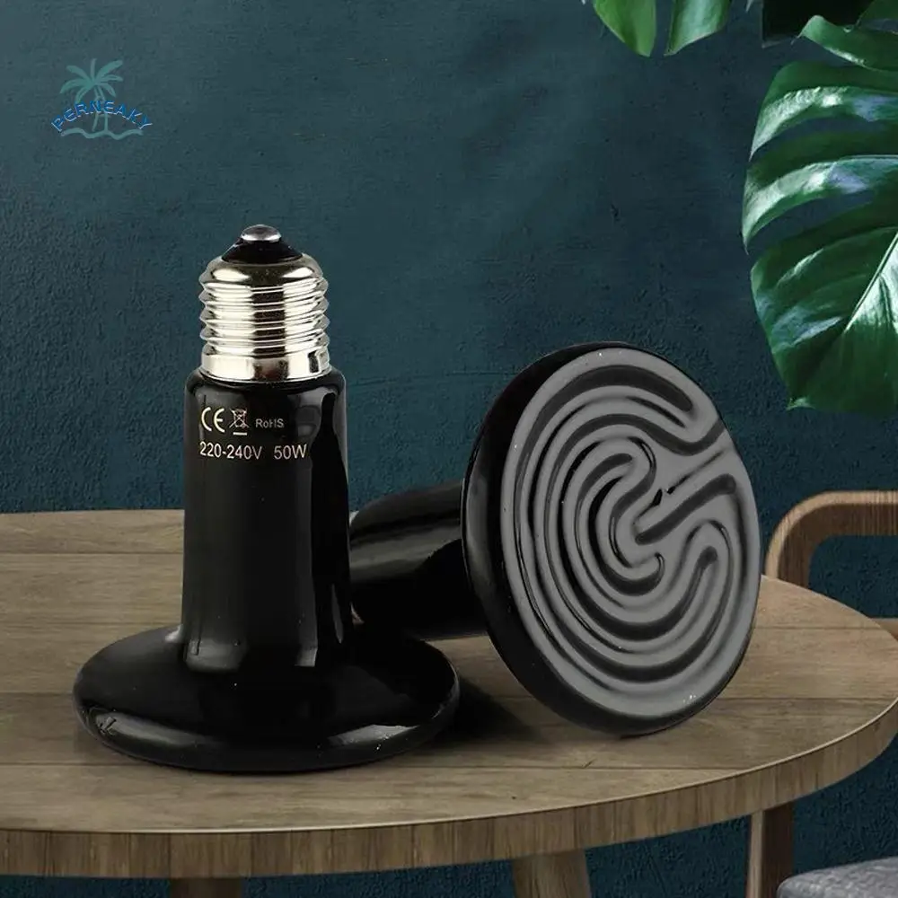 

Infrared Ceramic Emitter Heat Lamp Bulb 220V Black Animals Heater 25/200W Waterproof Pet Heating Lamp Reptile Habitat