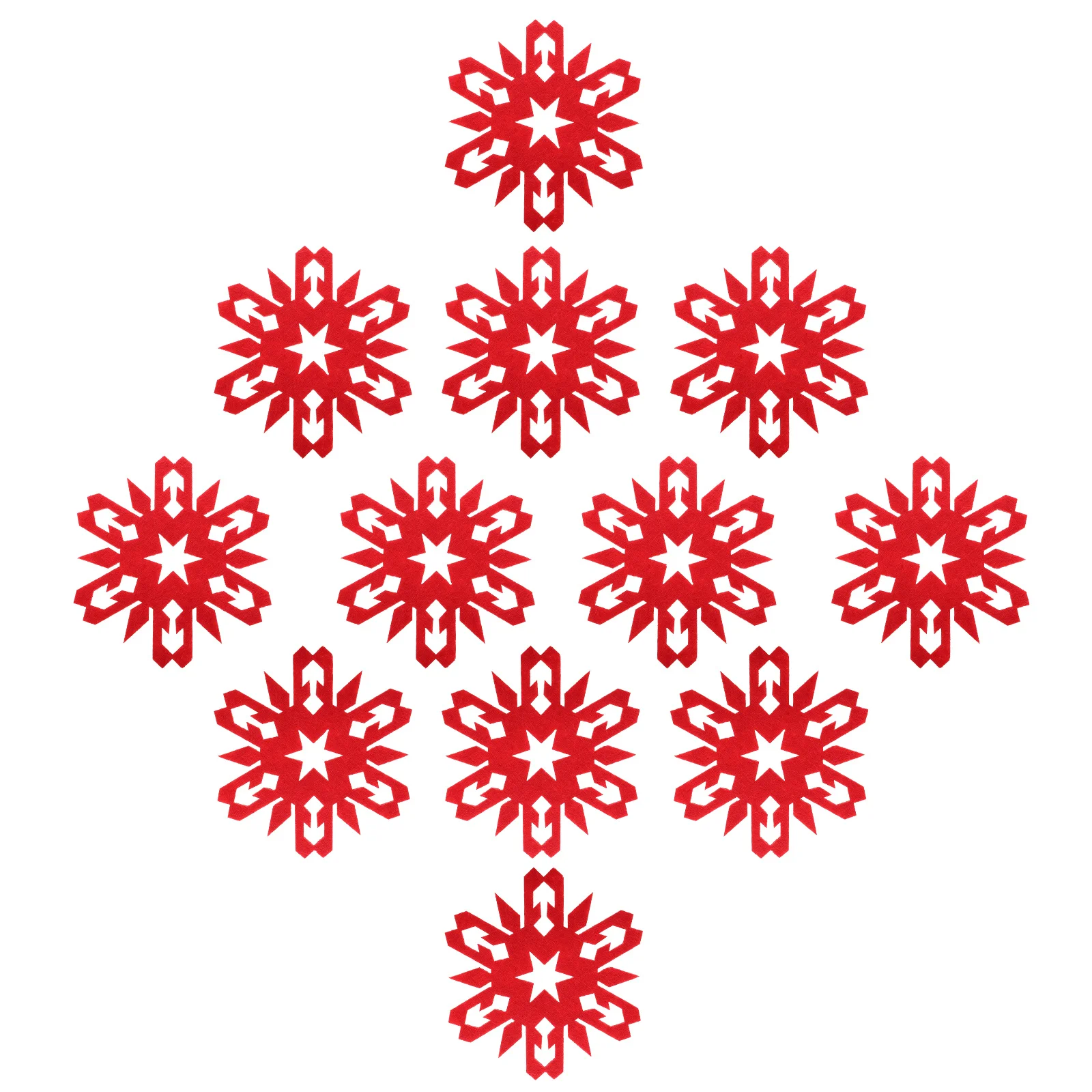 

12Pcs Christmas Snowflake Cup Mats Felt Coasters Heat Insulated Cup Pads Household Table Decoration Mug Mat Home Coaster