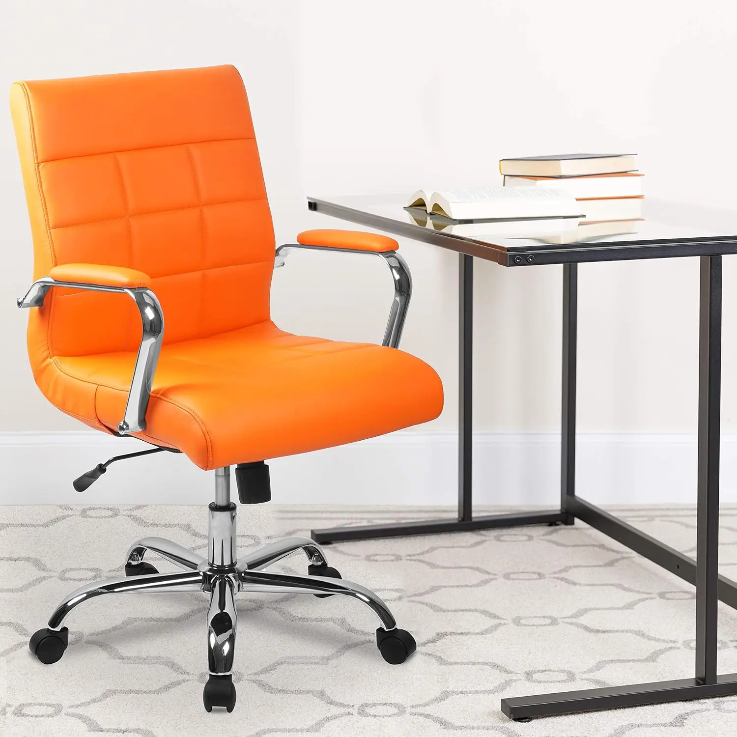 Mid-Back Executive Office Chair Ergonomic Vinyl Swivel Desk Task, Customized