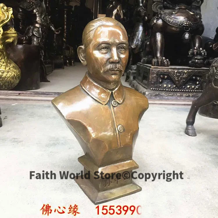 TOP Collection ART --CHINA the father of the nation Taiwan Great leader Sun Yat-sen SUN ZHONGSHAN FENG SHUI bronze statue