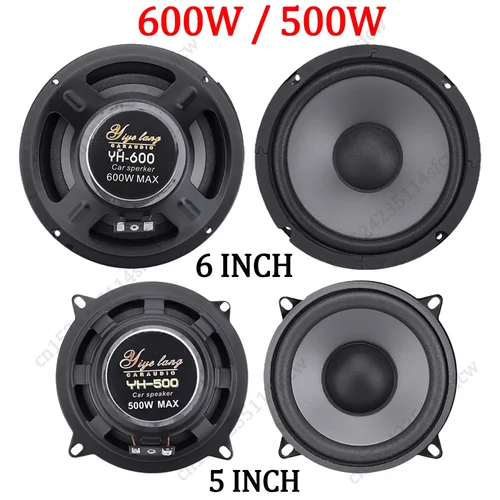 Altavoces universales para coche, 2/1 piezas, 5/6 pulgadas, 500W, 600W, 2 vías, Audio automotriz, música estéreo, Subwoofer, altavoz Coaxial HiFi magnético