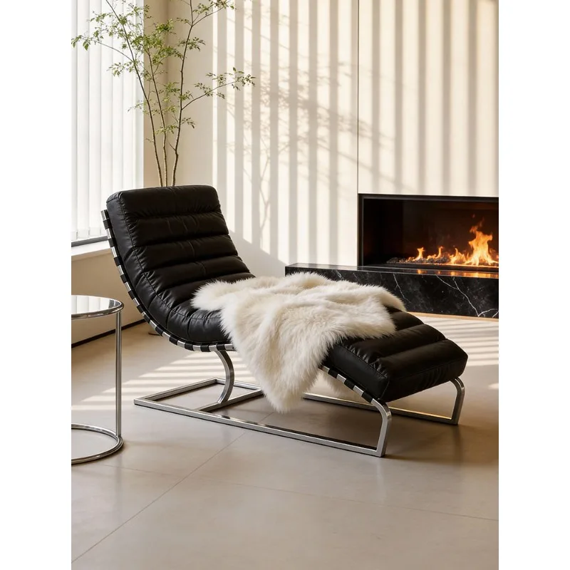 Italian light luxury leisure recliner minimalist designer lunch break single sofa chair