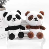 Plush Panda Toy Keychain Women Cute Girls Pompom Bear Key Chain Ring On Bag Car Trinket Jewelry Wedding Party Friends Dolls Gift
