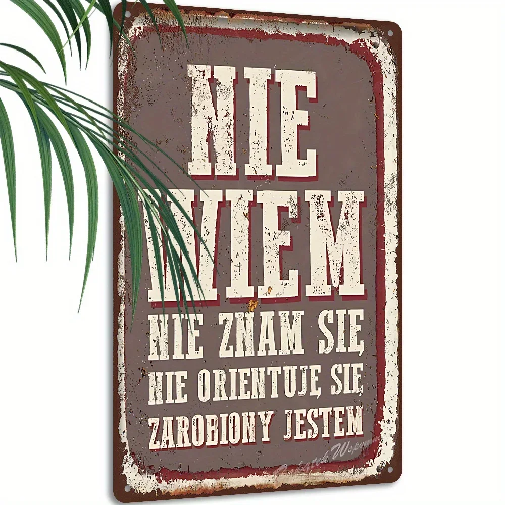 2D Flat Vintage Aluminum Poster Sign Polish Funny Saying 