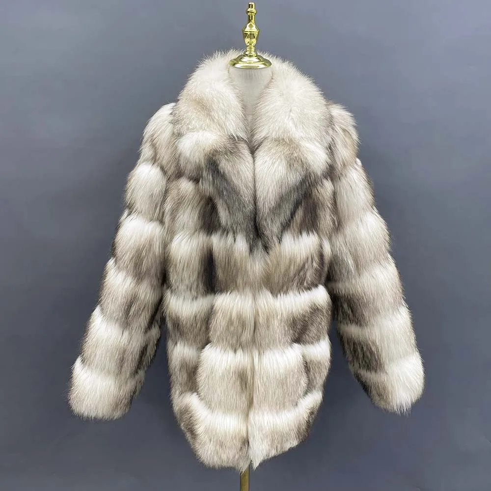 Janefur Jackets for Men 2022 Real Fox Fur Luxury Fashion Thick Warm Custom Wholesale Winter Natural Fur Coat