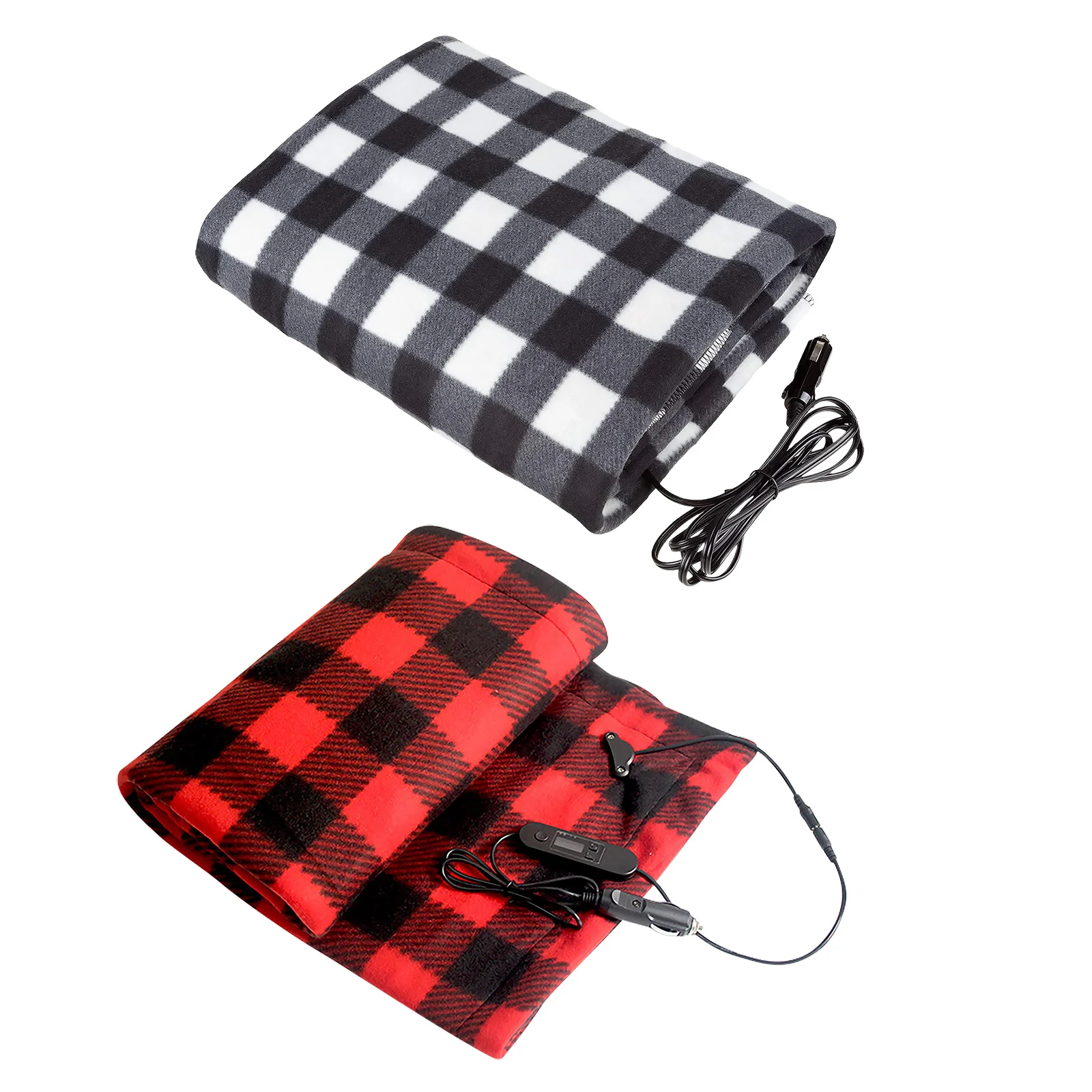 

Constant Temperature Heating Blanket 12V Heated Safety Timer Car Heating Blanket Fleece Travel Throw Blanket for RV Truck SUV