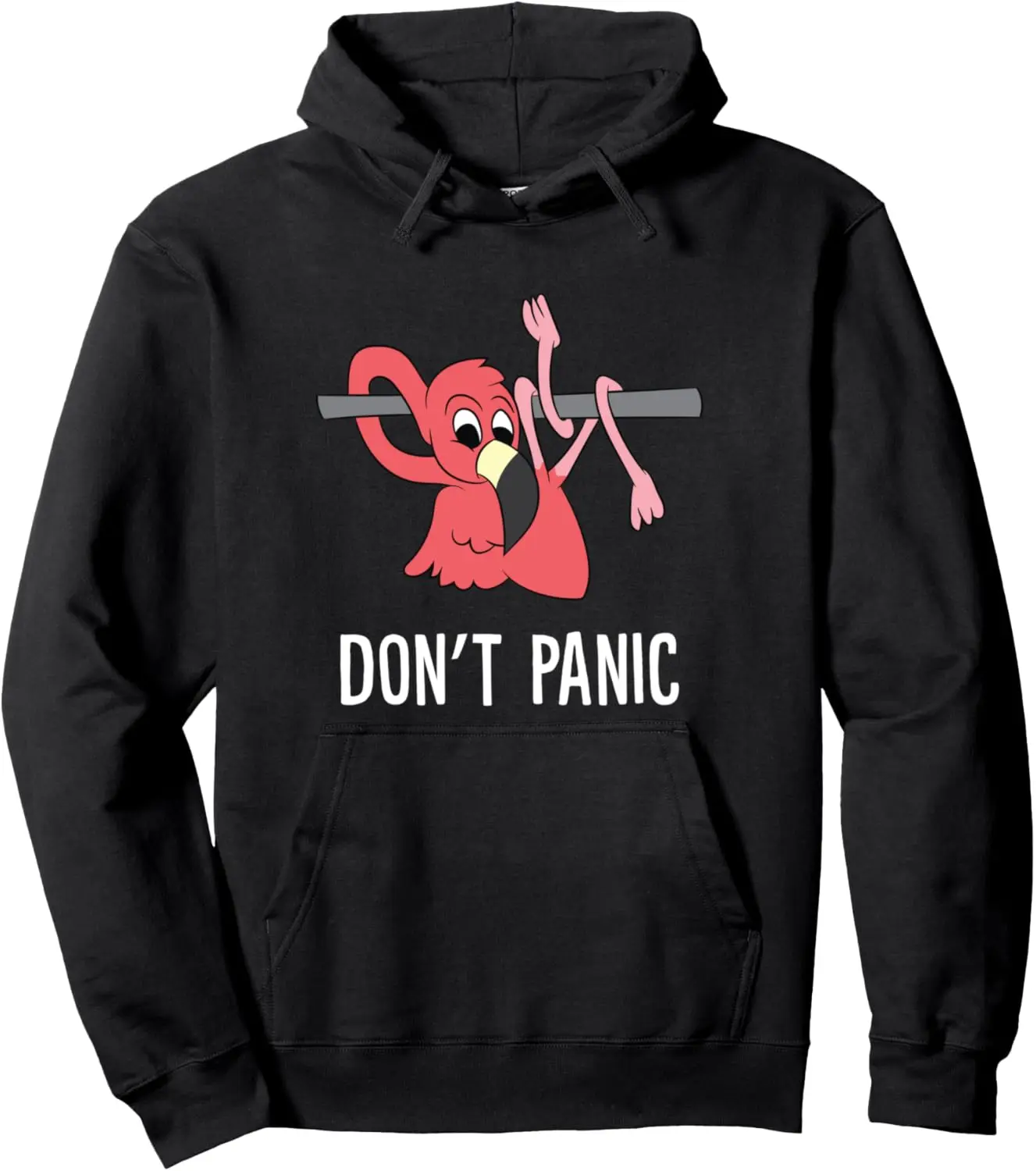 

Pink Flamingo Cute Flamingo Don't Panic Flamingo Pullover Hoodie Customizable Sweatshirt Unisex Autumn Streetwear Tops