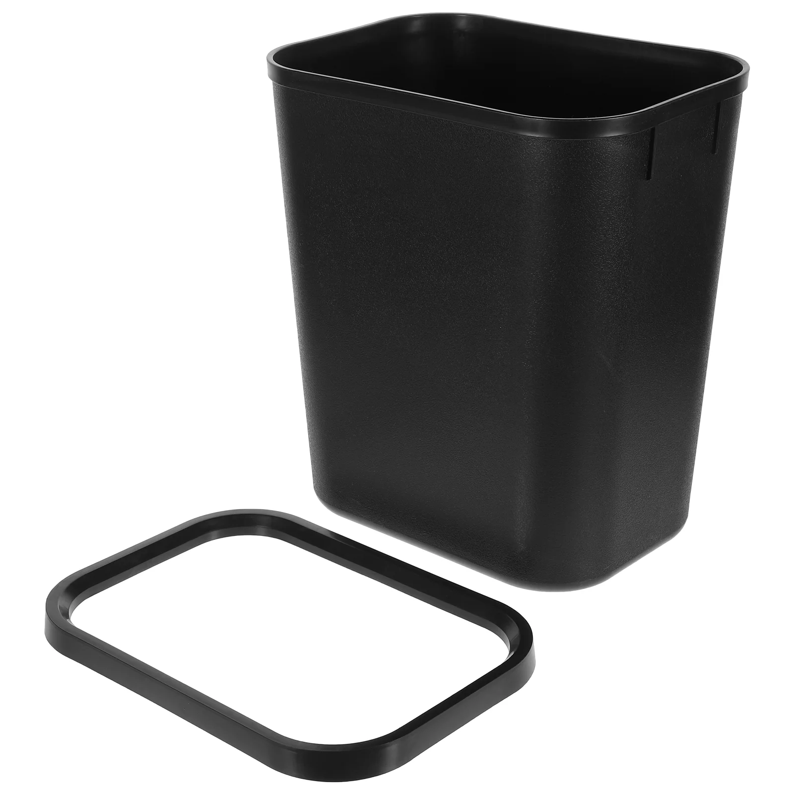 

Trash Bin Garbage Basket Rubbish Can for Outdoor Plastic Office Black