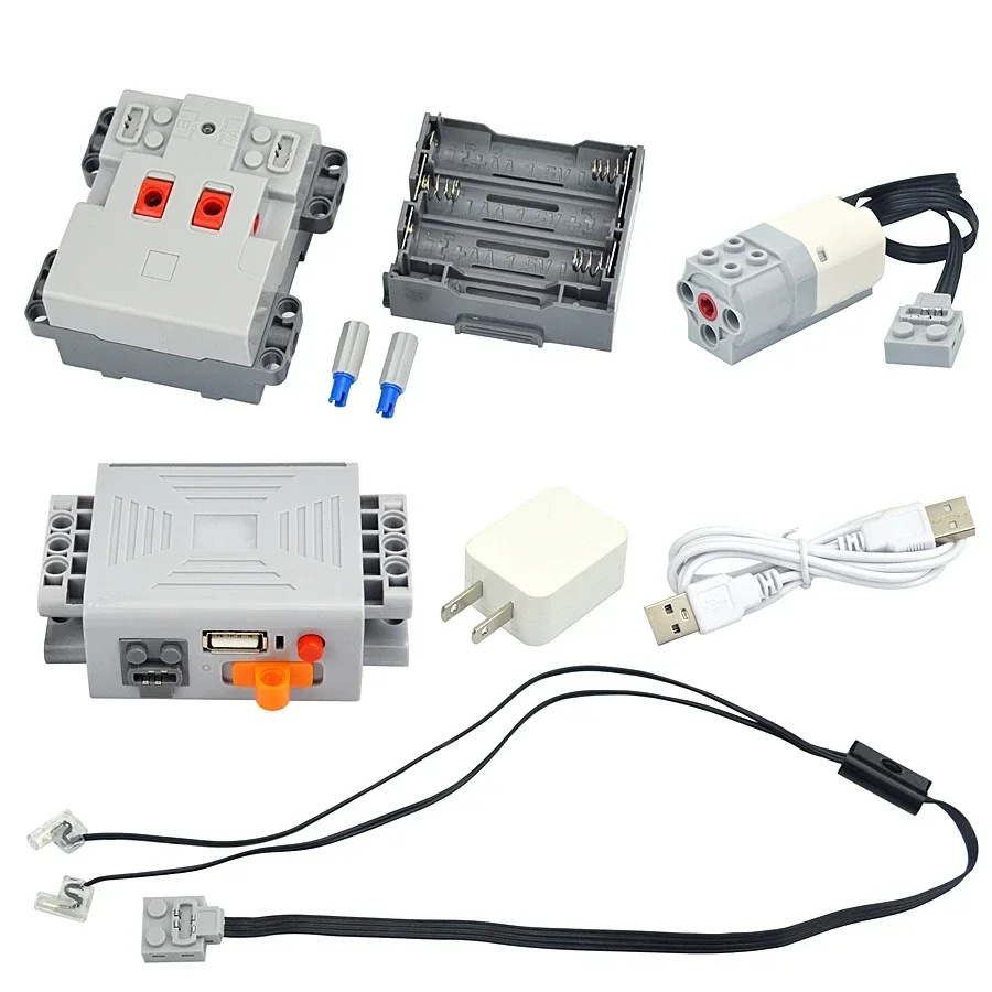 New MOC High-tech Building Block Motor PF Connector Power Function Model Sets Accessories Lithium Battery Box Functions Toys