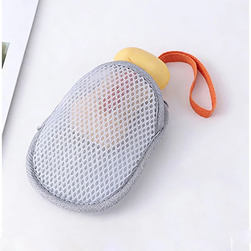 Double-Sided Mesh Soap Pouch With Hanging Strap Exfoliating Bath Scrubber Soap Saver For Shower Bathroom Essential Accessory