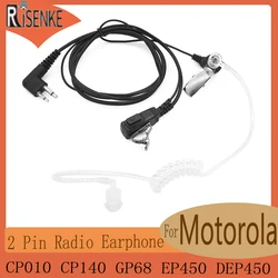 RISENKE Radio Headset for Motorola CP010, CP140, GP68, EP450, DEP450, Acoustic PTT Earpiece, Secret Agent Security