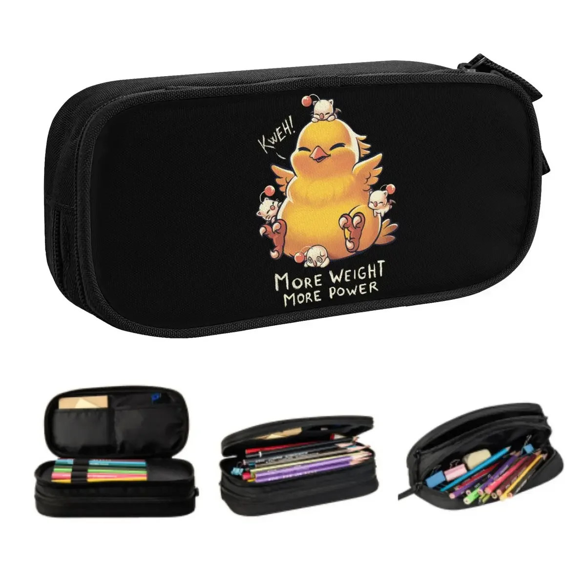 Custom Cute Final Fantasy Chocobo Monster Pencil Case for Girls Boys Big Capacity Pencil Pouch Stationery