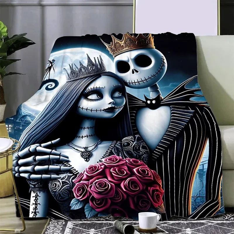 Disney Jack Skellington Cartoon Printed Blanket Picnic Blankets Warm Blanket Soft Comfortable Blanket Home Travel Birthday Gift