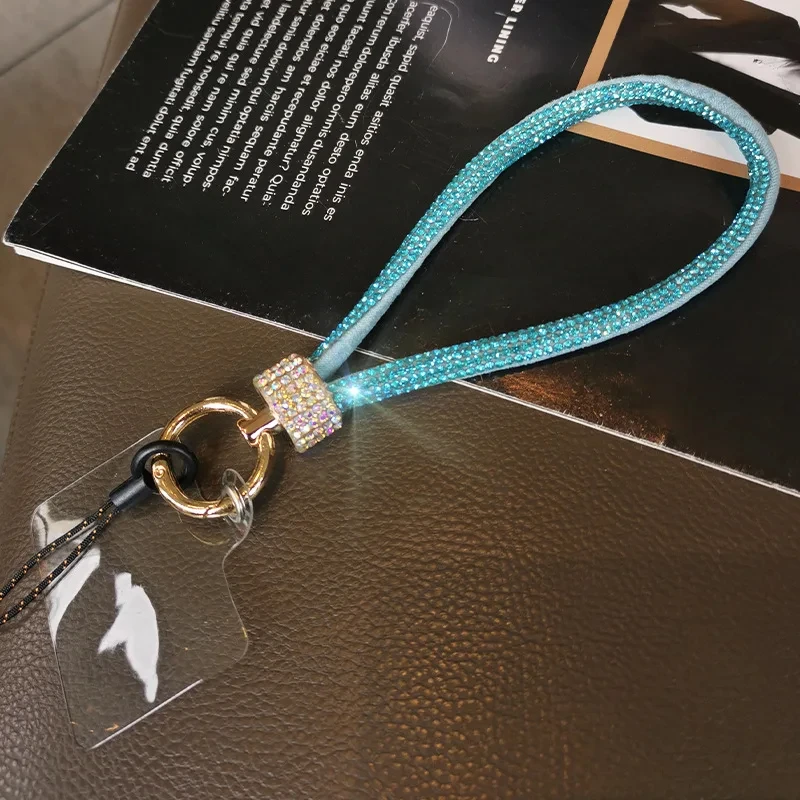 Handy-Lanyard Luxus-Strass-Schlüsselband Hochwertiges XYun Kurzes Diamantbesetztes Armband Verlustsicheres Verstärktes Schlüsselband
