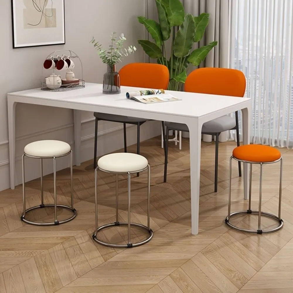 Italian minimalist stools can be stacked for home use. Spare round stools, table stools, thickened chairs, sedentary, comfortabl