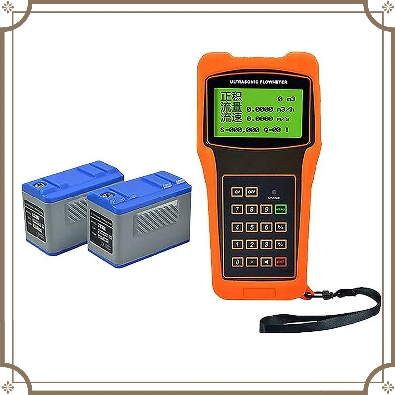 Rechargeable Handheld Clamp-On Ultrasonic Flow Meter DN15-DN700 Non-Aluminum Transducer 4-20mA RS485 Liquid Flow Testing